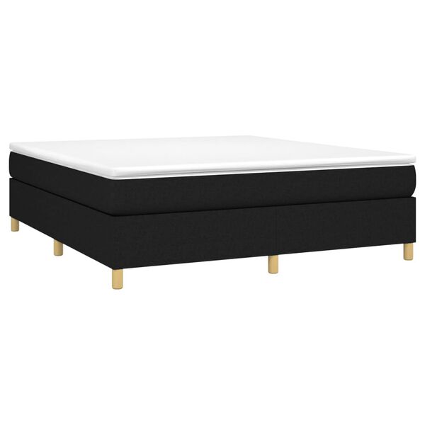 vidaXL Κρεβάτι Boxspring με Στρώμα Μαύρο 160x200 εκ. Υφασμάτινο