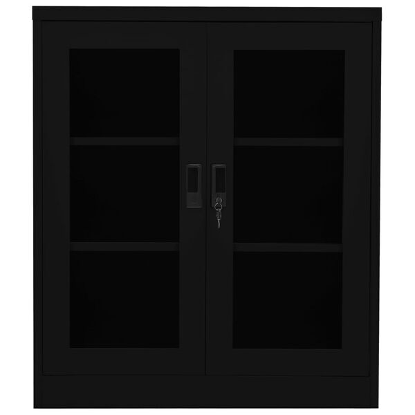vidaXL Ντουλάπα Γραφείου Μαύρη 90 x 40 x 105 εκ. Ατσάλινη