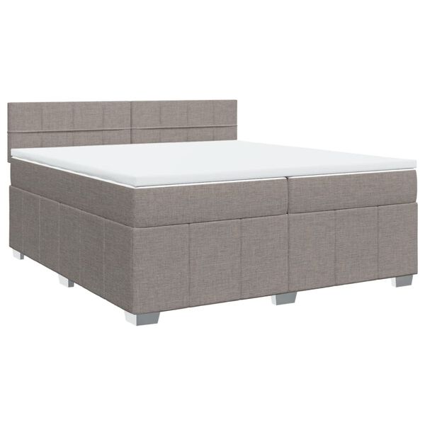 vidaXL &Kappa;&rho;&epsilon;&beta;ά&tau;&iota; Boxspring &mu;&epsilon; &Sigma;&tau;&rho;ώ&mu;&alpha; Taupe 200x200 &epsilon;&kappa;. &Upsilon;&phi;&alpha;&sigma;&mu;ά&tau;&iota;&nu;&omicron;