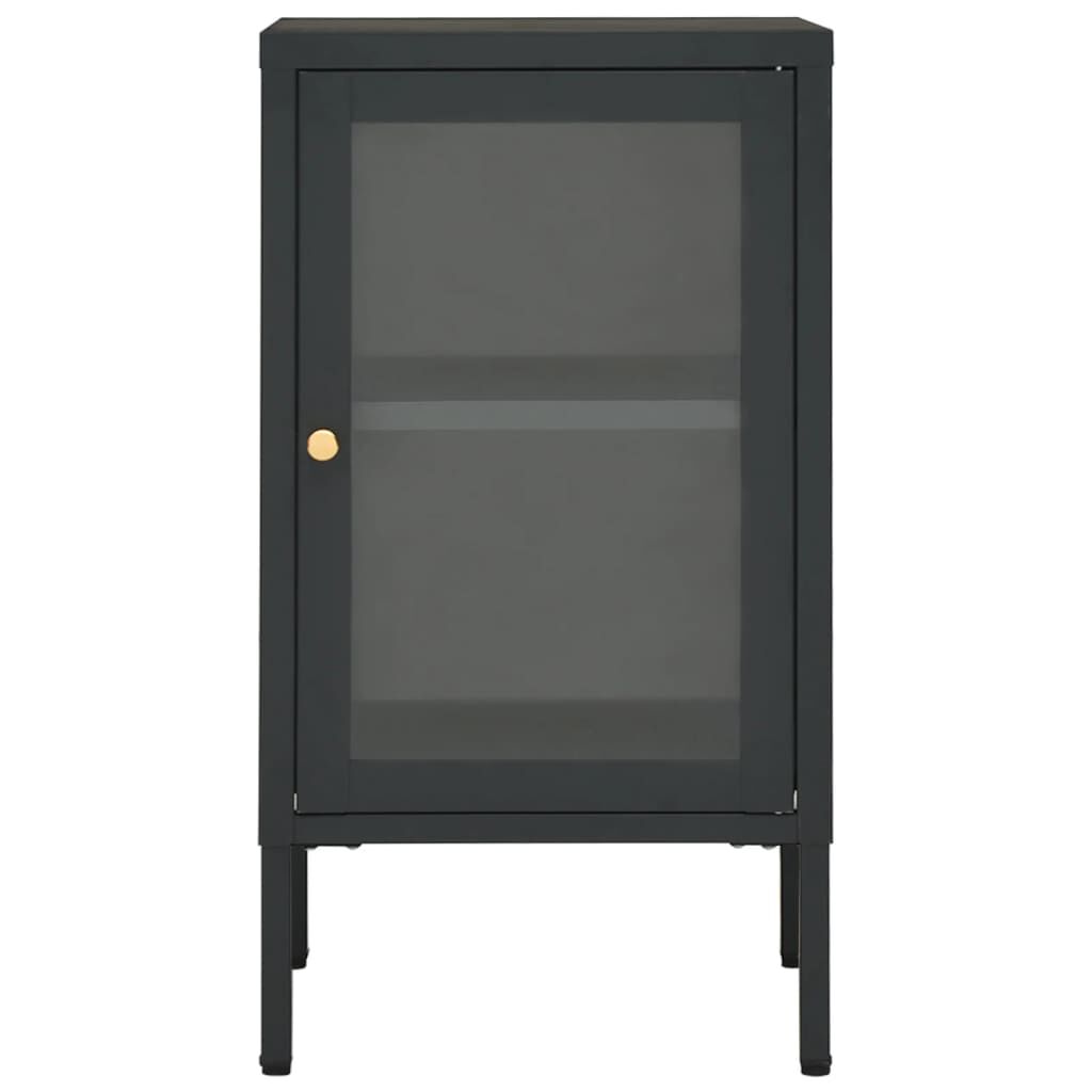vidaXL Μπουφές Ανθρακί 38 x 35 x 70 εκ. από Ατσάλι και Γυαλί