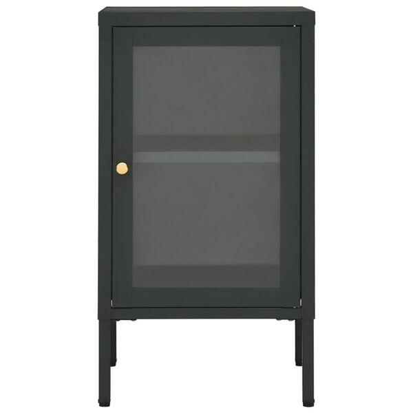 vidaXL Μπουφές Ανθρακί 38 x 35 x 70 εκ. από Ατσάλι και Γυαλί