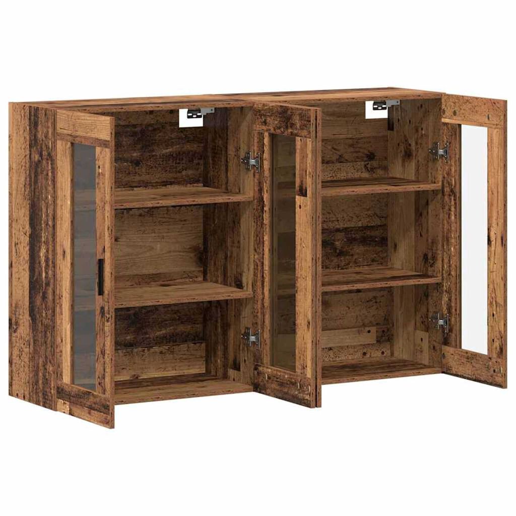 vidaXL Ντουλάπια Τοίχου 2 pcs Παλαιό ξύλο 69.5 x 34 x 90 εκ.