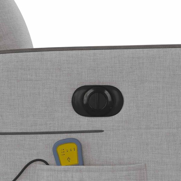 vidaXL Ηλεκτρική καρέκλα ανάκλισης μασάζ Ύφασμα Γκρι σύννεφο