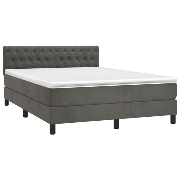 vidaXL &Kappa;&rho;&epsilon;&beta;ά&tau;&iota; Boxspring &mu;&epsilon; &Sigma;&tau;&rho;ώ&mu;&alpha; & LED &Sigma;&kappa;. &Gamma;&kappa;&rho;&iota; 140x200&epsilon;&kappa;. &Beta;&epsilon;&lambda;&omicron;ύ&delta;&iota;&nu;&omicron;