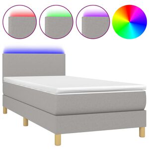 vidaXL &Kappa;&rho;&epsilon;&beta;ά&tau;&iota; Boxspring &mu;&epsilon; &Sigma;&tau;&rho;ώ&mu;&alpha; & LED &Alpha;&nu;.&Gamma;&kappa;&rho;&iota; 100x200 &epsilon;&kappa; &Upsilon;&phi;&alpha;&sigma;&mu;ά&tau;&iota;&nu;&omicron;