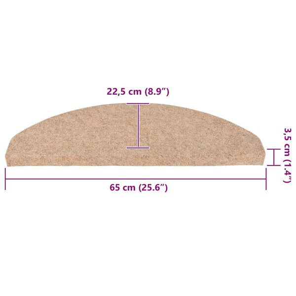 vidaXL Πατάκια Σκάλας Αυτοκόλλητα 30 τεμ. Μπεζ 65 x 22,5 x 3,5 εκ.