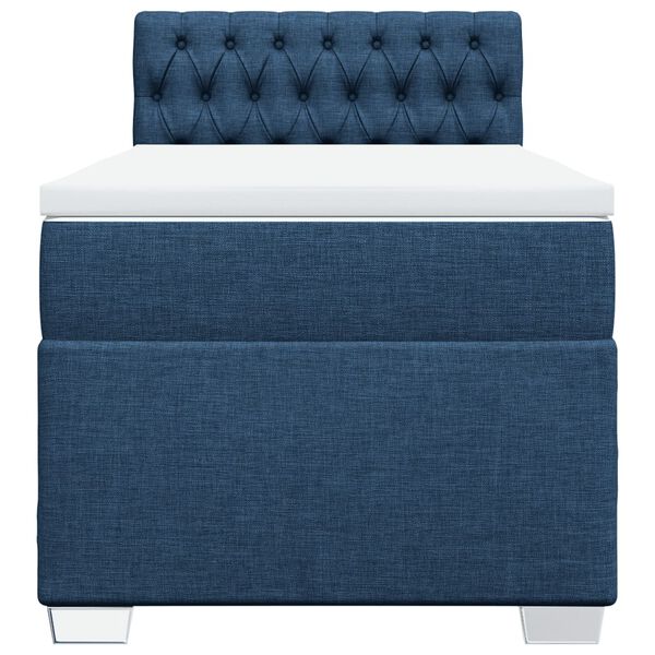 vidaXL Κρεβάτι Boxspring με Στρώμα Μπλε 100 x 200 εκ. Υφασμάτινο