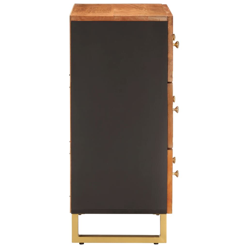 vidaXL Βοηθητικό Έπιπλο Καφέ/Μαύρο 60x33,5x75 εκ. Μασίφ Ξύλο Μάνγκο