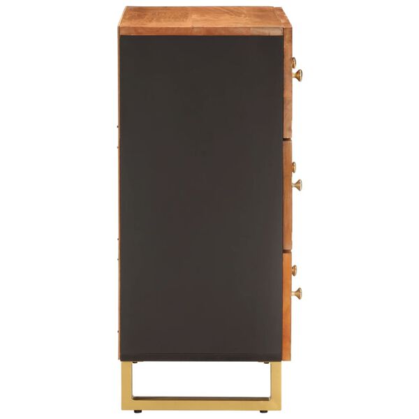 vidaXL Βοηθητικό Έπιπλο Καφέ/Μαύρο 60x33,5x75 εκ. Μασίφ Ξύλο Μάνγκο