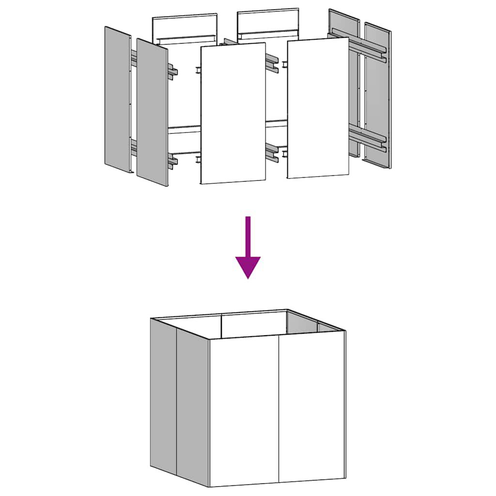 vidaXL Ζαρντινιέρα Λευκή 80x80x80 εκ. από Χάλυβα