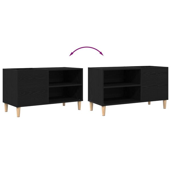 vidaXL Ντουλάπα δίσκων Μαύρο Δρυς 84,5x38x48 εκ Επεξεργασμένο ξύλο