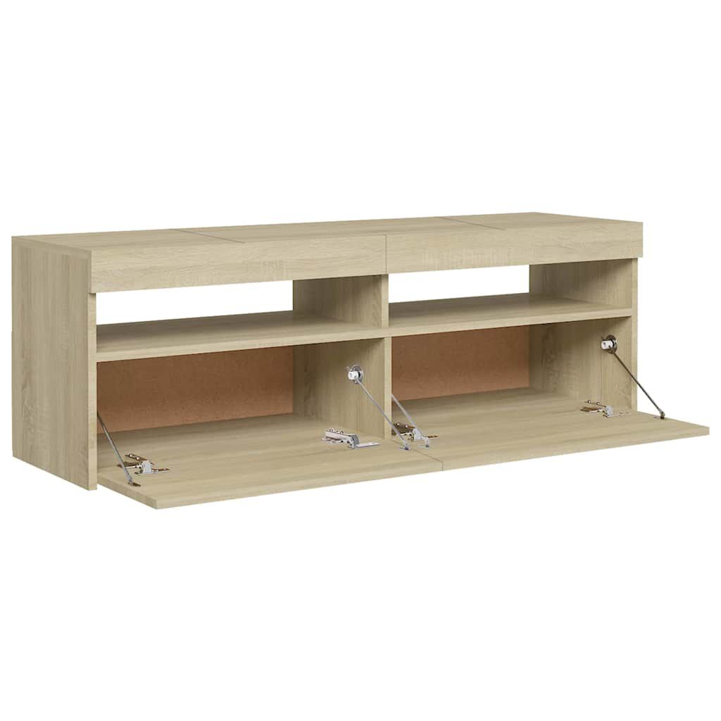 vidaXL Έπιπλο Τηλεόρασης με LED Sonoma Δρυς 120x35x40 εκ.