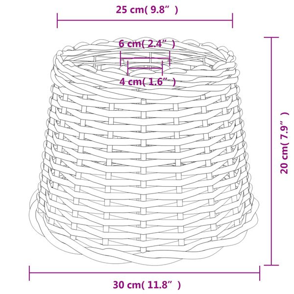 vidaXL Καπέλο Φωτιστικού Οροφής Λευκό Ø30x20 εκ. από Wicker