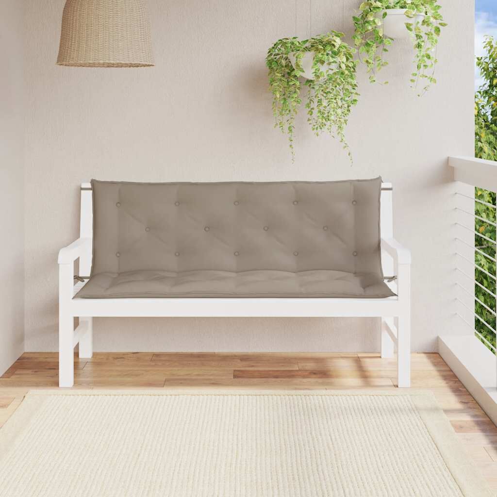 vidaXL Μαξιλάρι Πάγκου Κήπου Taupe 150x(50+50)x7 εκ. Ύφασμα Oxford