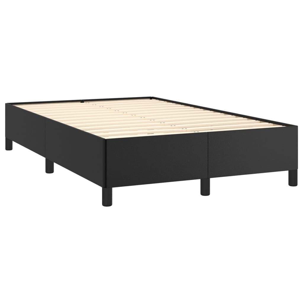 vidaXL Κρεβάτι Boxspring με Στρώμα Μαύρο 120x190εκ.από Συνθετικό Δέρμα