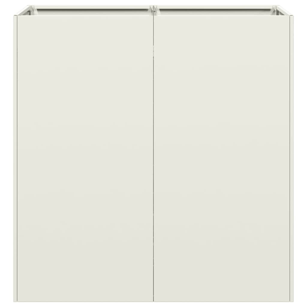 vidaXL Ζαρντινιέρα Λευκή 80x40x80 εκ. από Χάλυβα Ψυχρής Έλασης