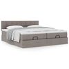 vidaXL Οθωμανικό κρεβάτι με στρώματα Taupe 160x200cm ύφασμα