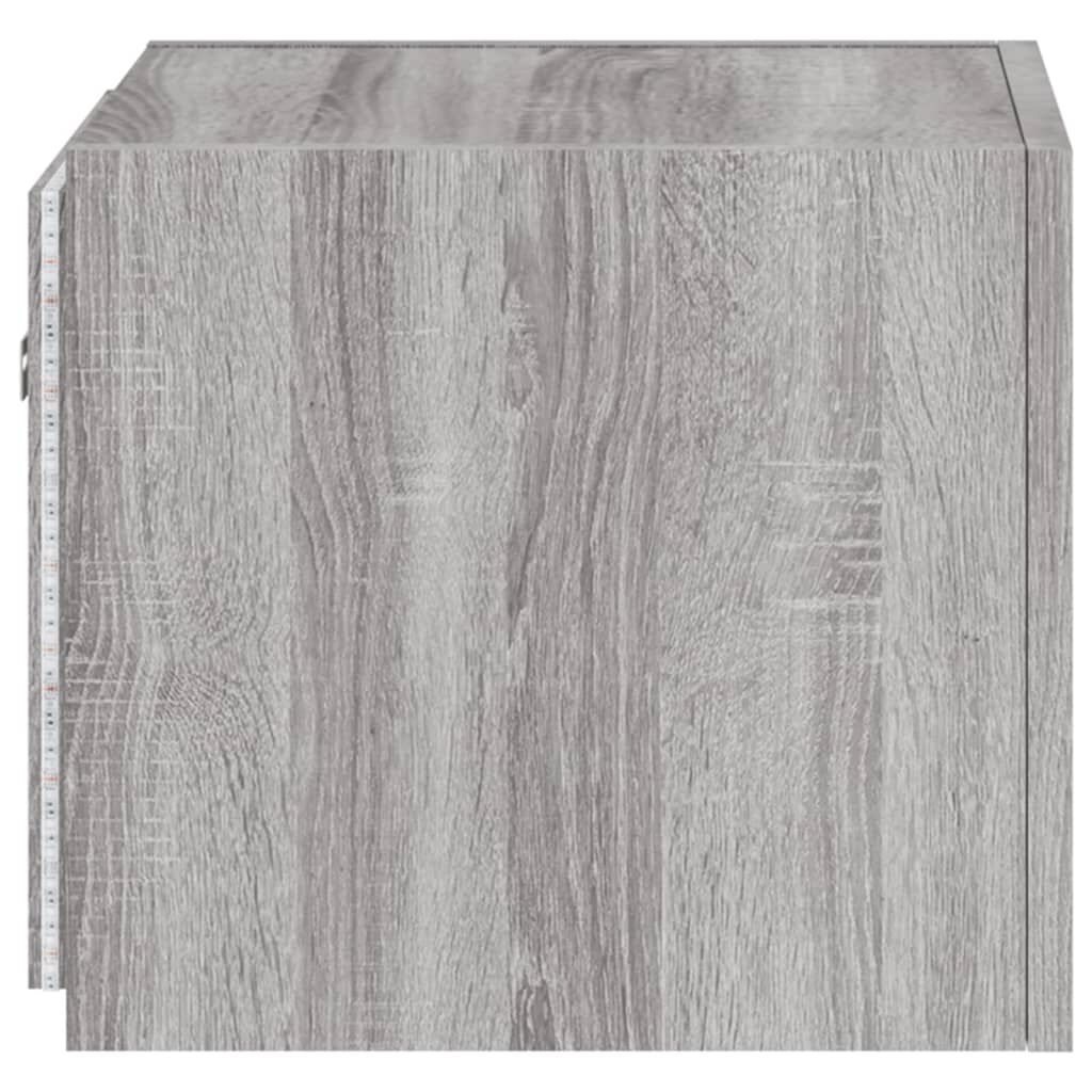 vidaXL Έπιπλο Τοίχου Τηλεόρασης με LED Γκρι Sonoma 30,5x35x30 εκ.