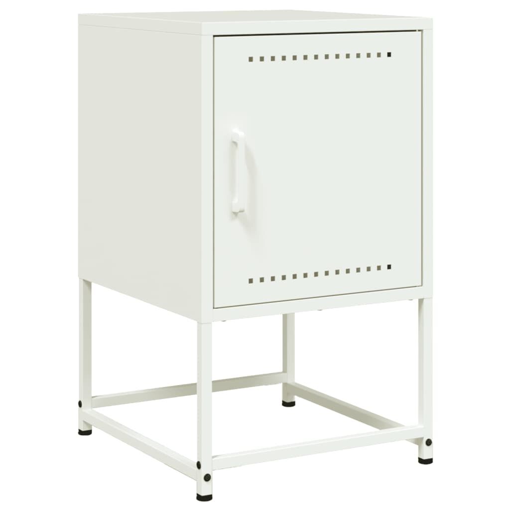 vidaXL Κομοδίνα 2 τεμ. Λευκό 36x39x60,5 εκ. από Χάλυβα