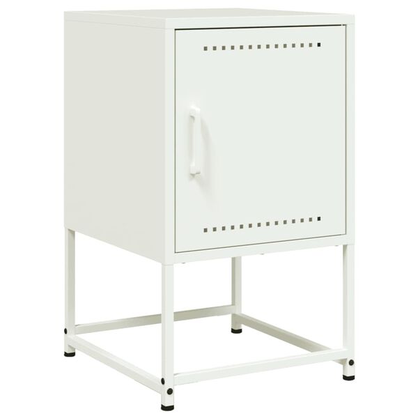 vidaXL Κομοδίνα 2 τεμ. Λευκό 36x39x60,5 εκ. από Χάλυβα
