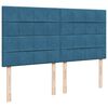 vidaXL Κρεβάτι Boxspring με Στρώμα Μπλε 200x200 εκ. Βελούδινο