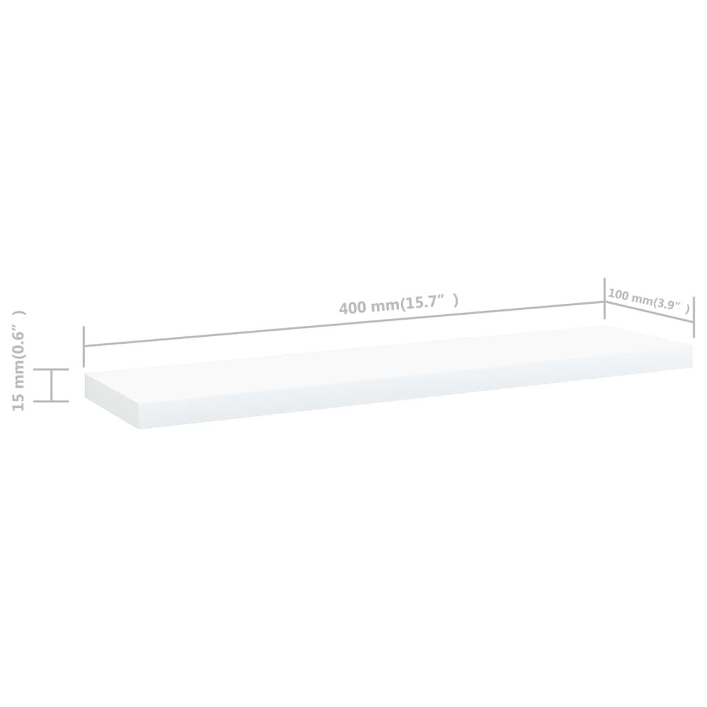 vidaXL Ράφια Βιβλιοθήκης 8 τεμ. Λευκά 40x10x1,5 εκ. από Επεξ.Ξύλο