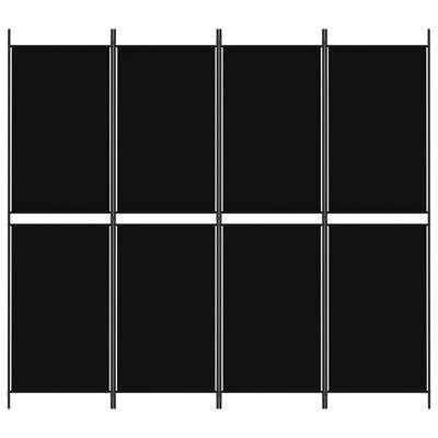 vidaXL Διαχωριστικό Δωματίου με 4 Πάνελ Μαύρο 200x180 εκ. από Ύφασμα