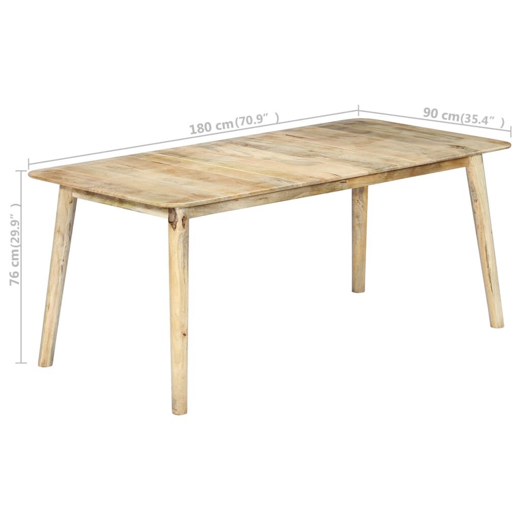 vidaXL Τραπεζαρία 180 x 90 x 76 εκ. από Μασίφ Ξύλο Μάνγκο