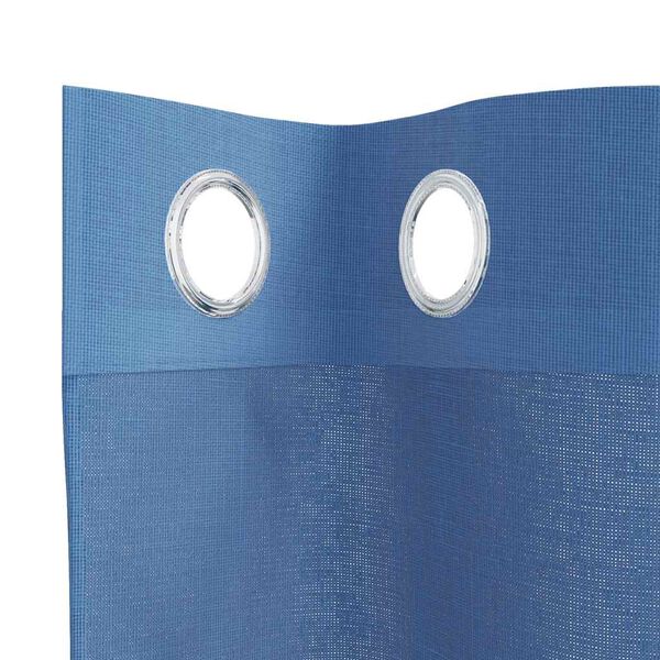 vidaXL Voile κουρτίνες με ροδέλες 2 τεμάχια Μπλε Ρουά
