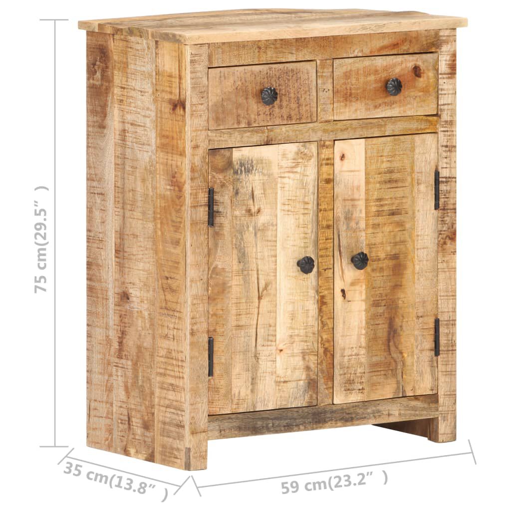 vidaXL Ντουλάπι με Συρτάρια 59x35x75 εκ. από Ακατέργαστο Ξύλο Μάνγκο