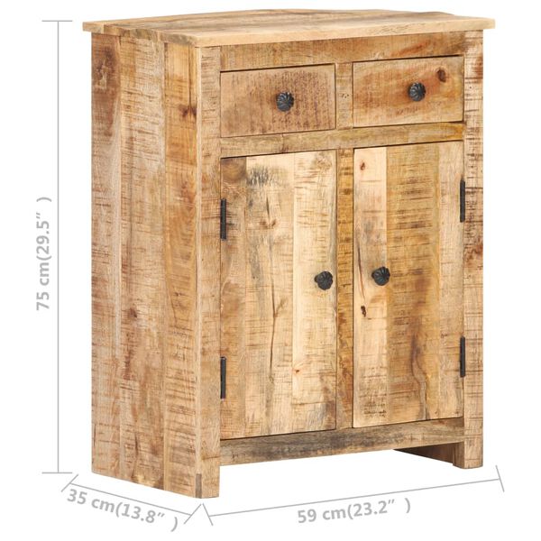 vidaXL Ντουλάπι με Συρτάρια 59x35x75 εκ. από Ακατέργαστο Ξύλο Μάνγκο