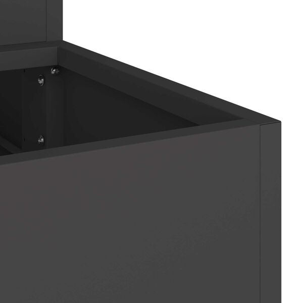 vidaXL Γλάστρα Κήπου 3-Επίπεδη 90x90x35 εκ Μαύρο Ατσάλι