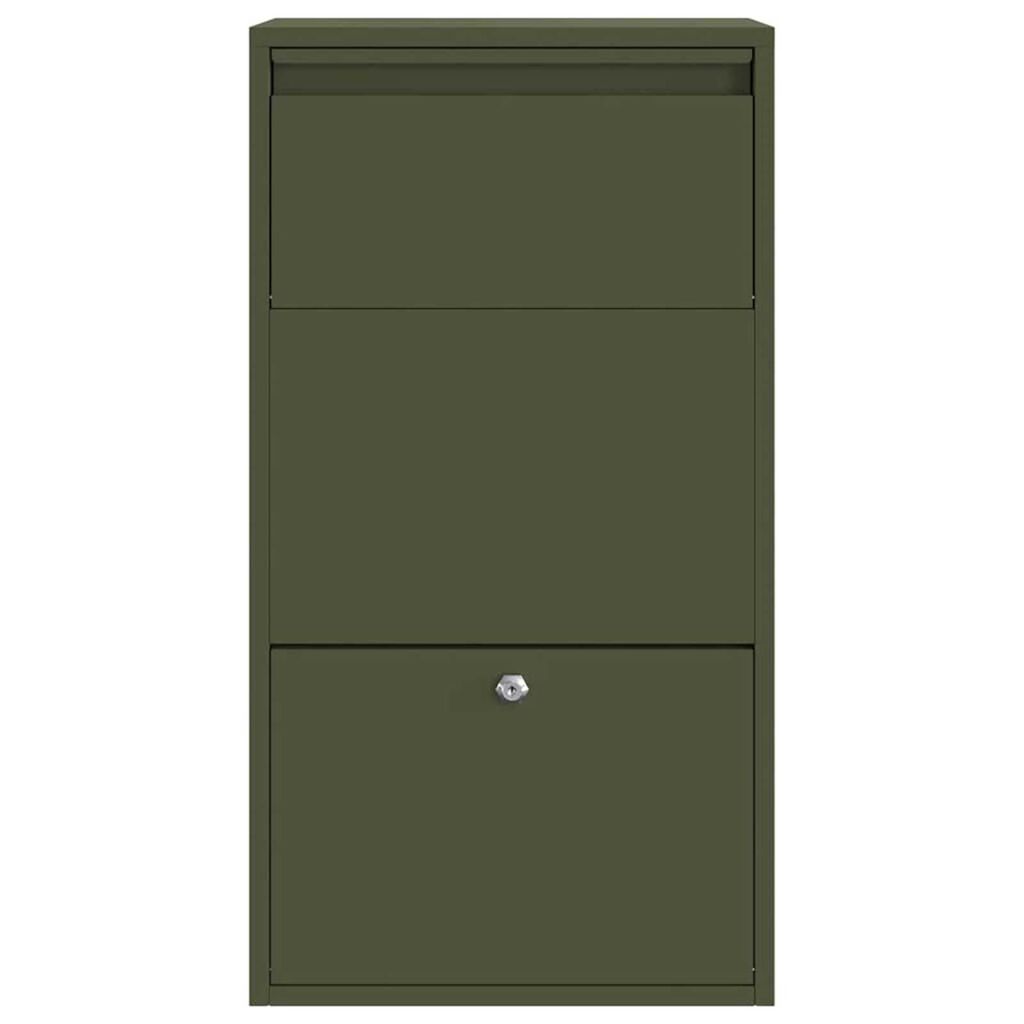 vidaXL Γραμματοκιβώτιο Πακέτων Ελιά 44x22x82 εκ. Χάλυβας