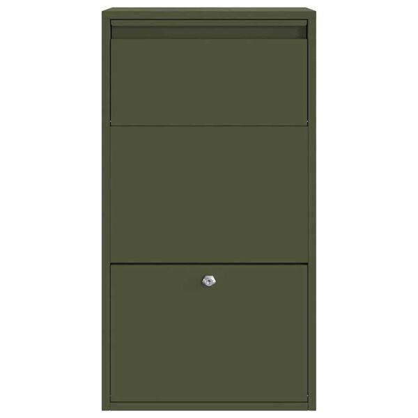 vidaXL Γραμματοκιβώτιο Πακέτων Ελιά 44x22x82 εκ. Χάλυβας
