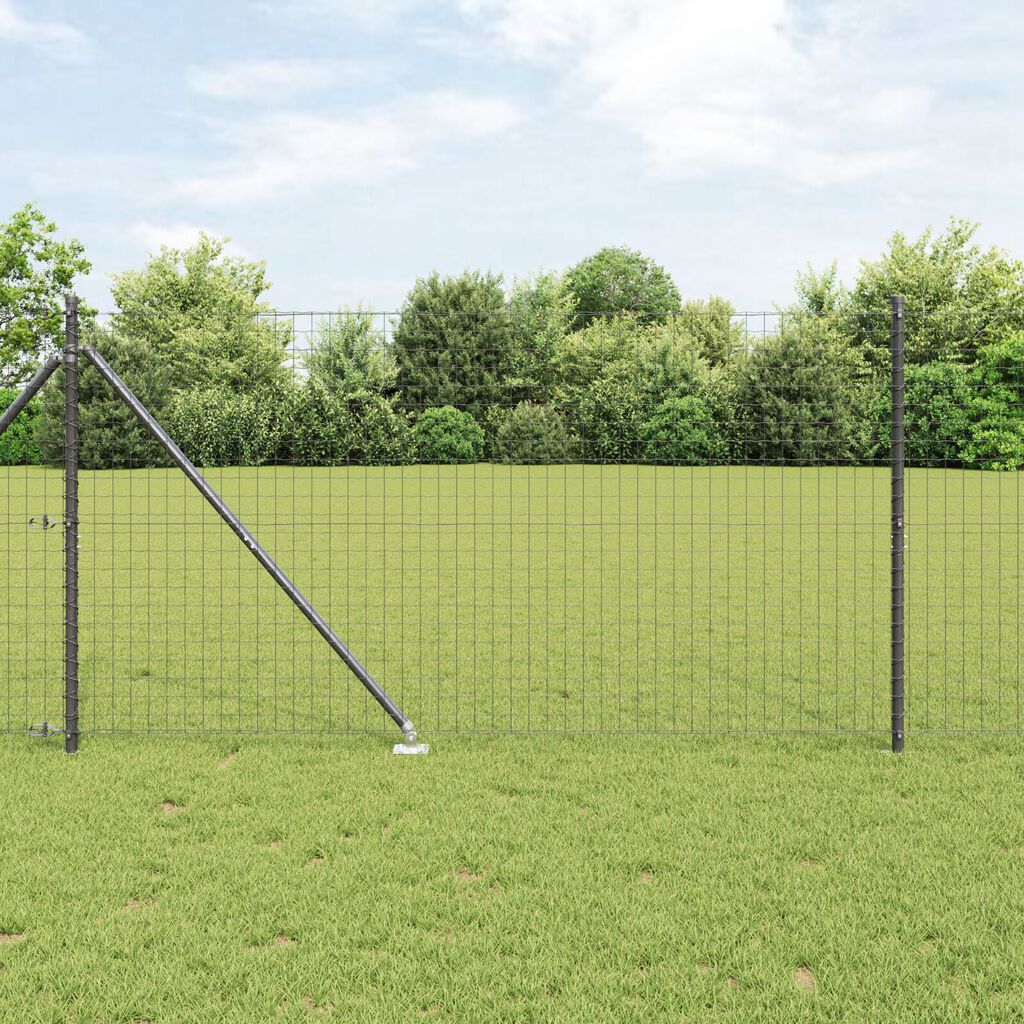vidaXL Στυλοί Φράχτη με Σφήνα 52 τεμάχια Ø32 mm 160 cm Γαλβανισμένο Ατσάλι