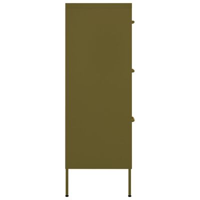vidaXL Συρταριέρα Πράσινο Λαδί 80 x 35 x 101,5 εκ. από Ατσάλι