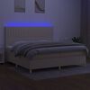 vidaXL &Kappa;&rho;&epsilon;&beta;ά&tau;&iota; Boxspring &mu;&epsilon; &Sigma;&tau;&rho;ώ&mu;&alpha; & LED &Kappa;&rho;&epsilon;&mu; 200x200 &epsilon;&kappa;. &Upsilon;&phi;&alpha;&sigma;&mu;ά&tau;&iota;&nu;&omicron;