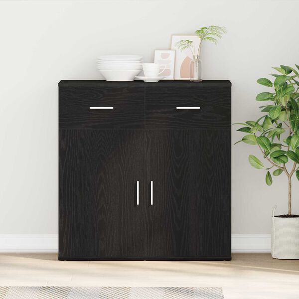 vidaXL Πλαϊνό γραφείο Μαύρη δρυς 79 x 38 x 80 εκ Επεξεργασμένο ξύλο