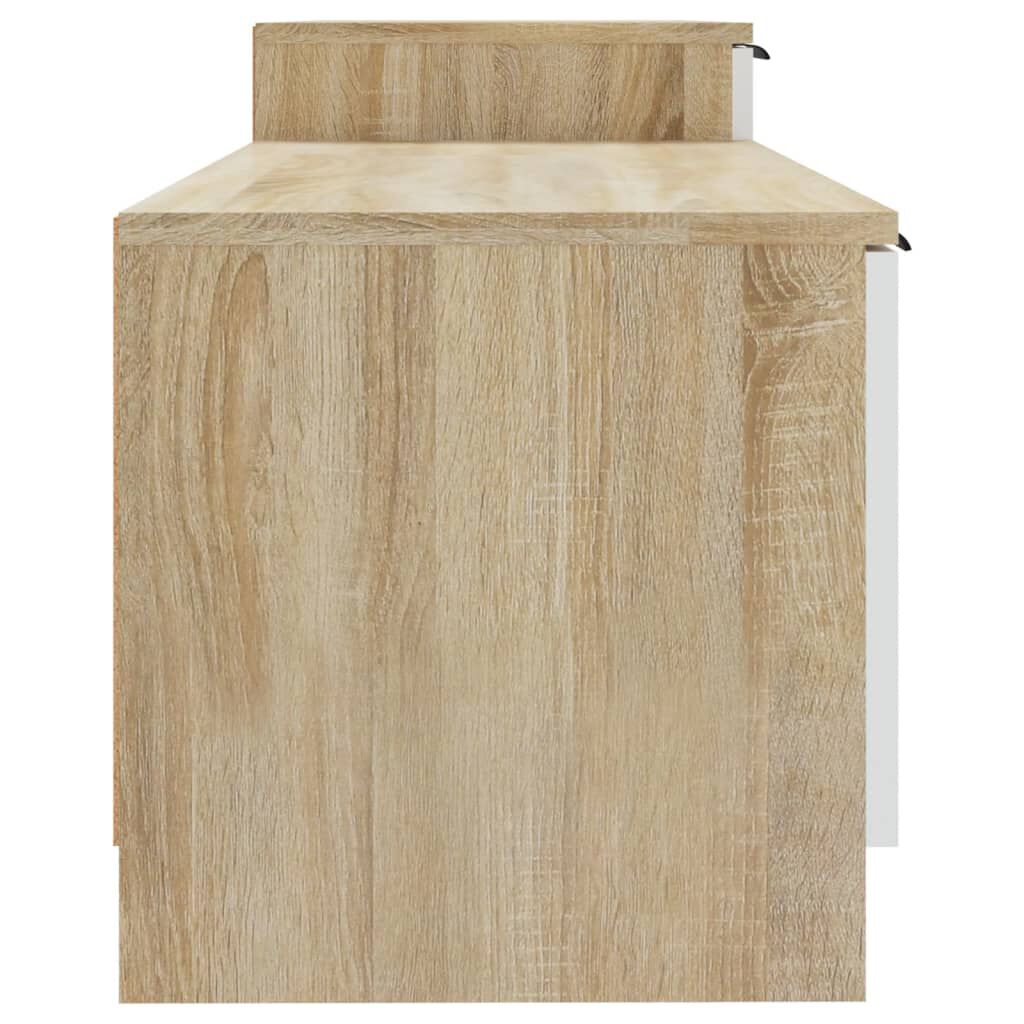 vidaXL Έπιπλο Τηλεόρασης Λευκό/Sonoma Δρυς 158,5x36x45 εκ. Επεξ. Ξύλο