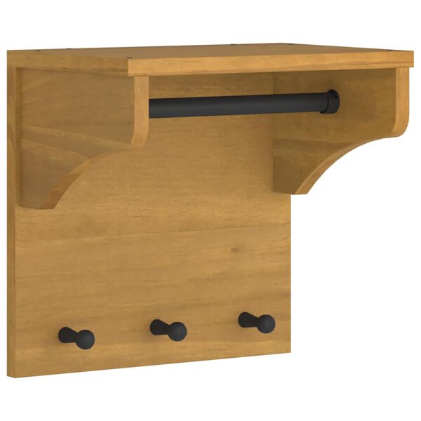vidaXL Επίτοιχη κρεμάστρα παλτών SANDNES 43x30x42 εκ. Πεύκο μασίφ ξύλο
