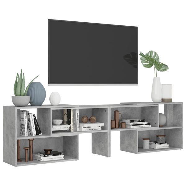 vidaXL Έπιπλο Τηλεόρασης Γκρι Σκυροδέματος 149x30x52 εκ. Επεξ. Ξύλο