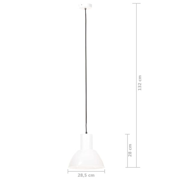 vidaXL Φωτιστικό Κρεμαστό Στρογγυλό 25 W Λευκό 28,5 εκ. Ε27