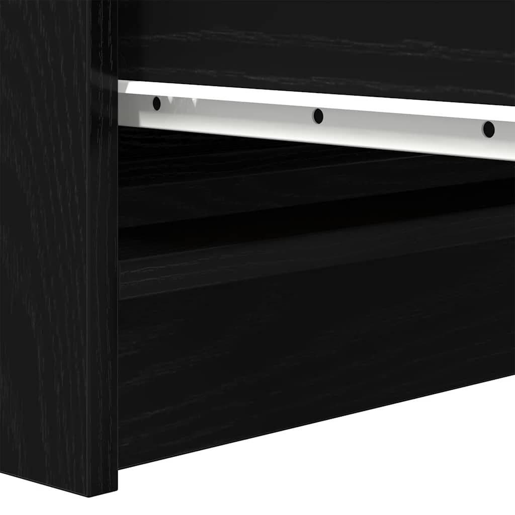 vidaXL Συρταριέρα Μαύρη βελανιδιά 37,5x35x76 εκ. Κατασκευασμένο ξύλο