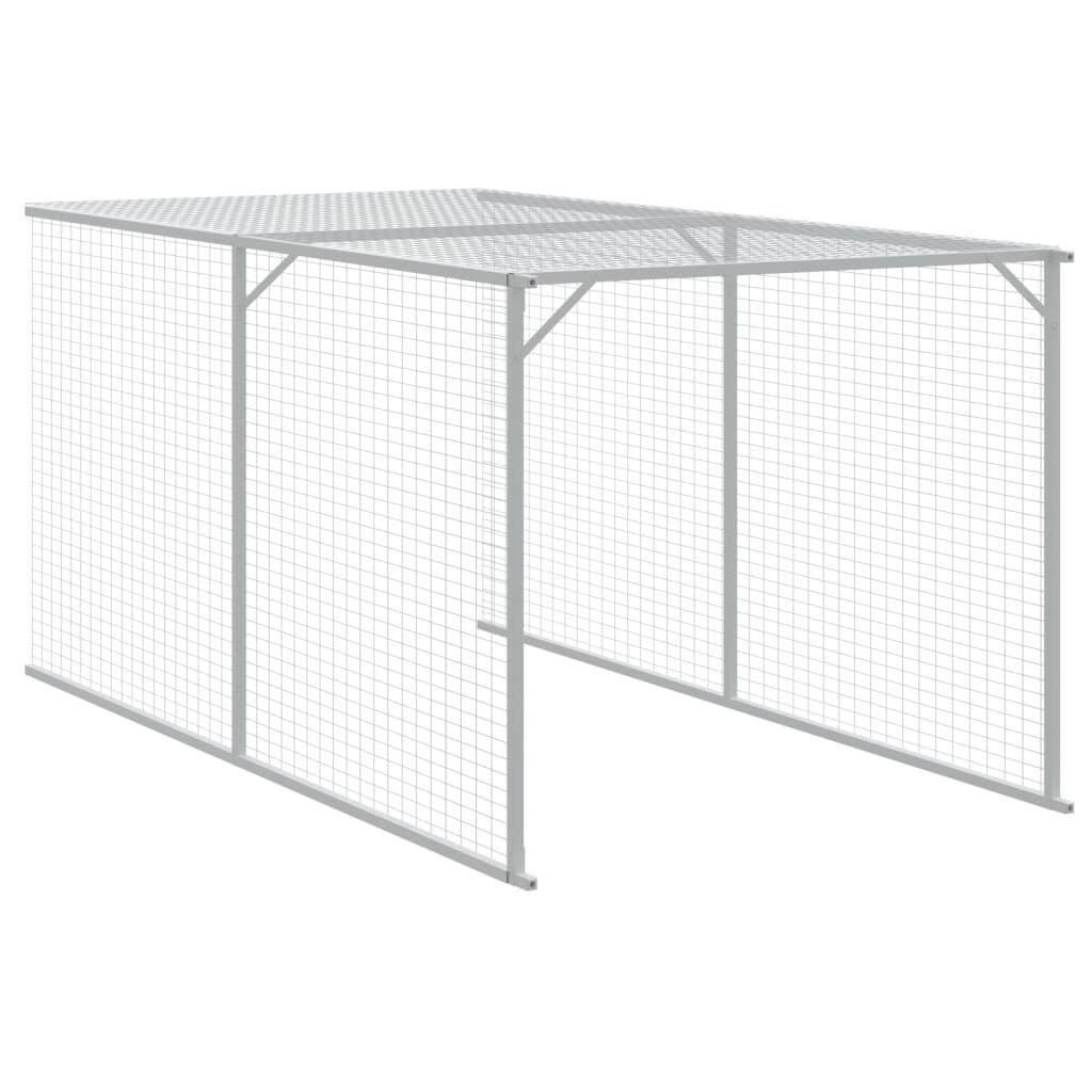 vidaXL Κοτέτσι με Περίβολο Ανθρακί 117x609x123 εκ. Γαλβαν. Χάλυβας