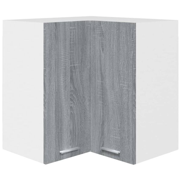 vidaXL Κρεμαστό Γωνιακό Ντουλάπι "Lyon" Γκρι Sonoma 57x57x60 εκ. από Τεχνητό Ξύλο