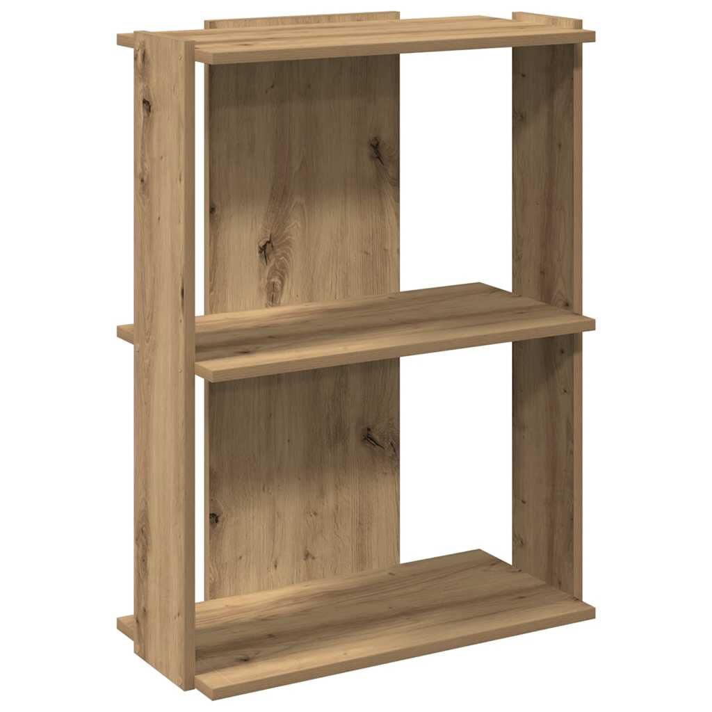vidaXL Βιβλιοθήκη 3 επιπέδων Δρυς τεχνίτης 60x30x80 cm