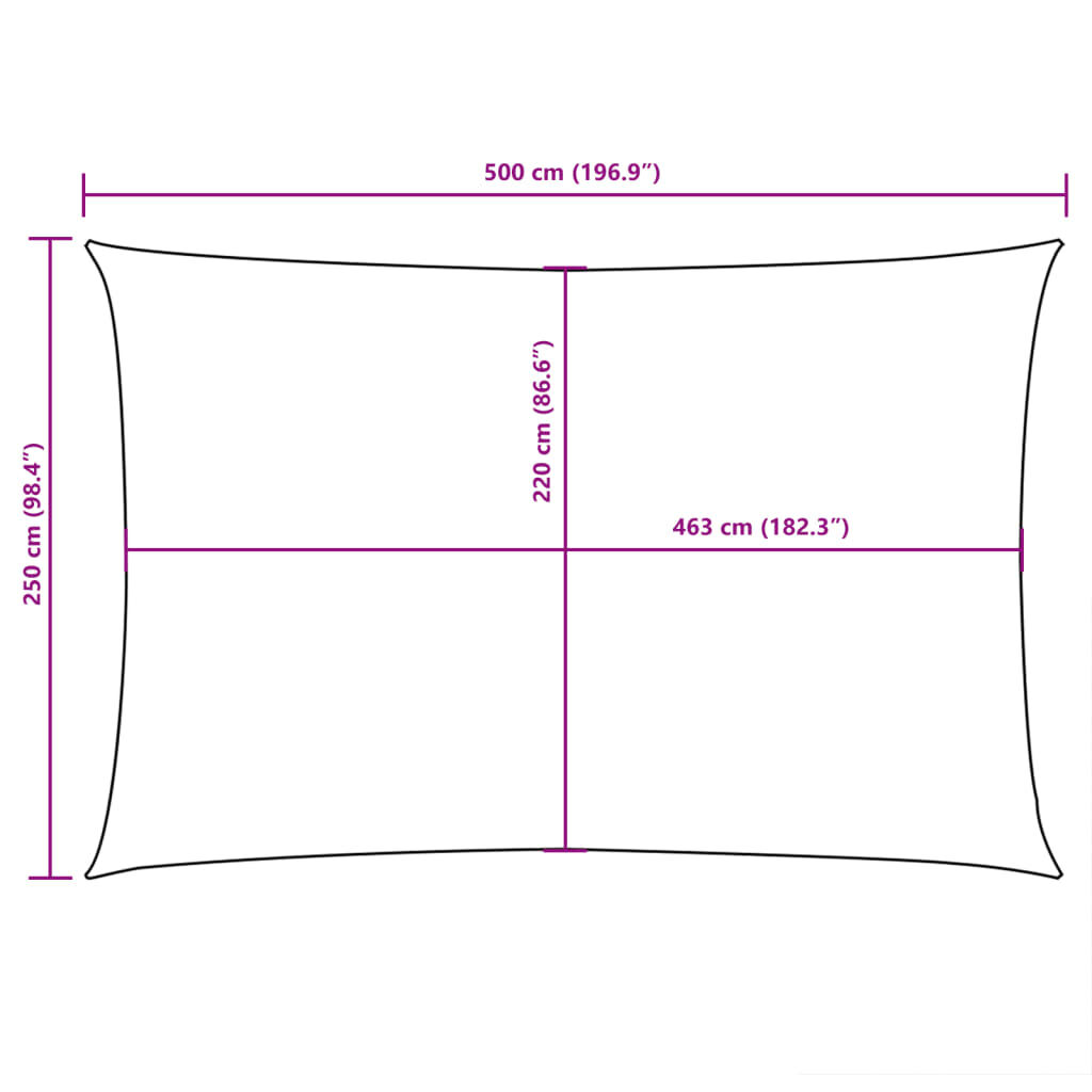 vidaXL Πανί Σκίασης Ορθογώνιο Taupe 2,5 x 5 μ. από Ύφασμα Oxford