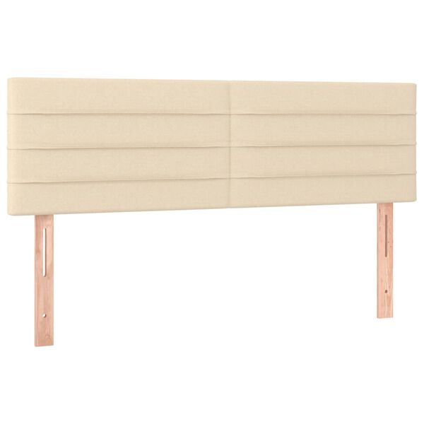 vidaXL Κρεβάτι Boxspring με Στρώμα Κρεμ 140x190 εκ. Υφασμάτινο