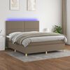 vidaXL &Kappa;&rho;&epsilon;&beta;ά&tau;&iota; Boxspring &mu;&epsilon; &Sigma;&tau;&rho;ώ&mu;&alpha; & LED Taupe 160x200 &epsilon;&kappa;. &Upsilon;&phi;&alpha;&sigma;&mu;ά&tau;&iota;&nu;&omicron;