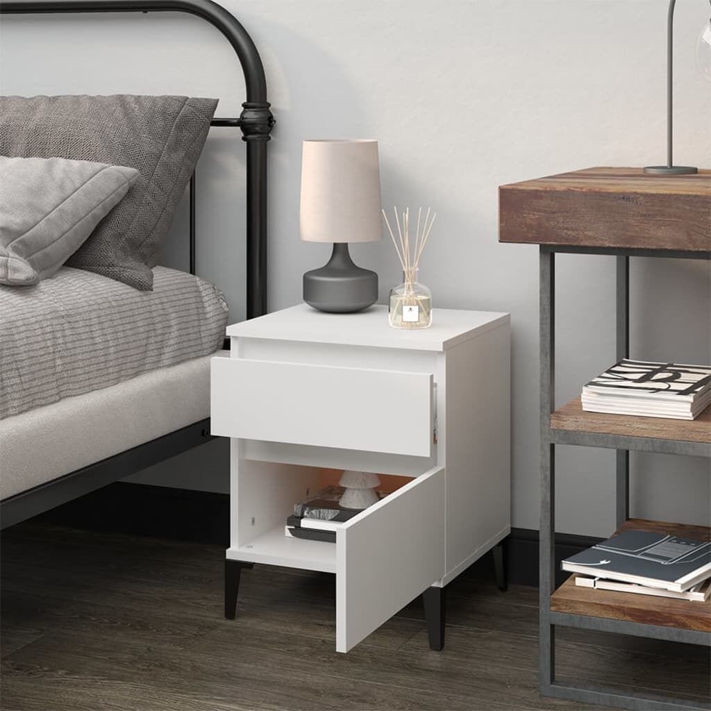 vidaXL Κομοδίνο Λευκό 40 x 35 x 50 εκ.
